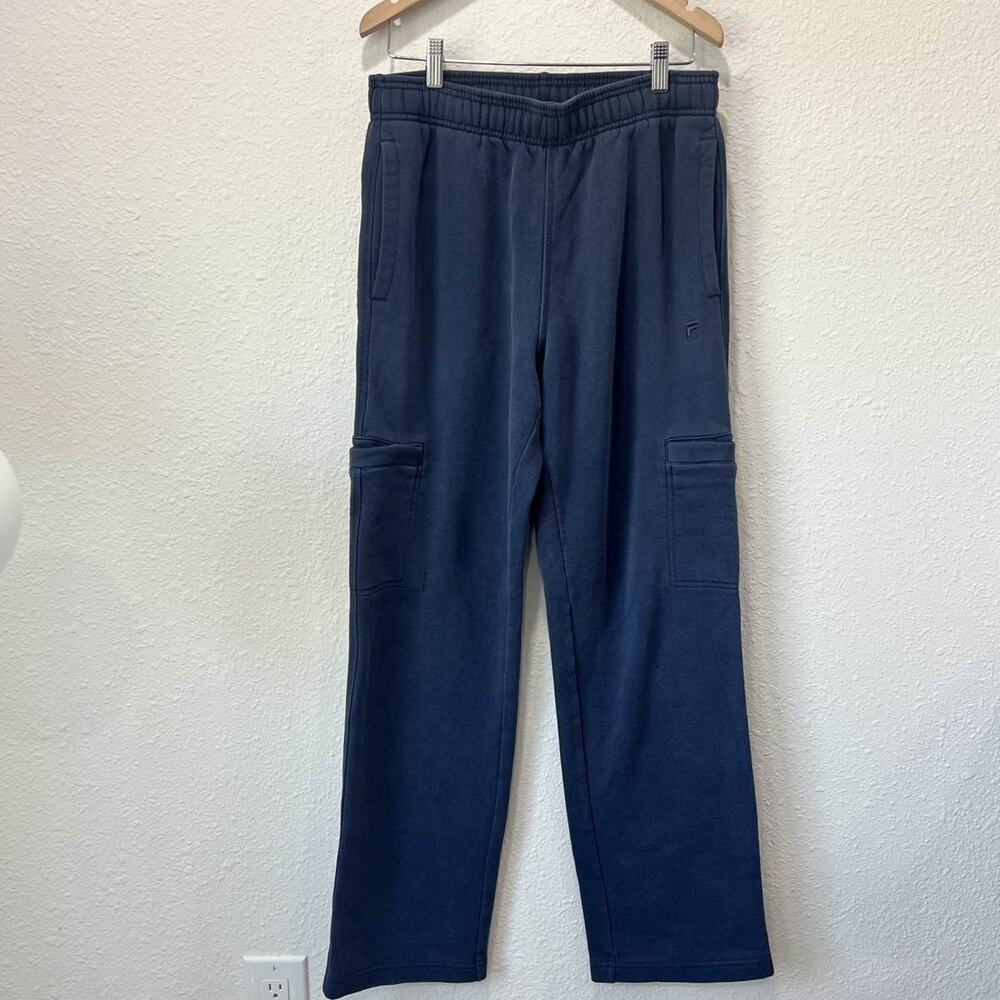 Fila Men's Navy Blue Fleece Cargo Joggers Size Small